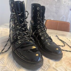 Stuart Weitzman Black Patent Leather Women's Boots